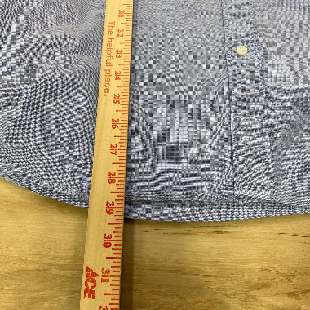 J. Crew Button Down Shirt XXL Short Sleeve Oxford Cotton Classic Fit Blue - Picture 6 of 9